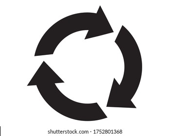 Vector illustration of set of Three Black arrows icon on white background