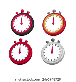 Vector illustration set of timer, stopwatch (3D)