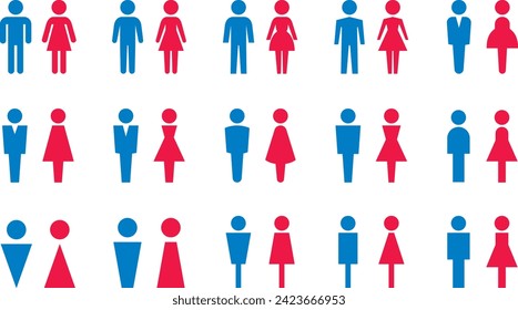 Vector illustration set of toilet marks for men and women
