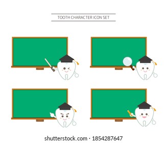 Vector illustration set of tooth characters. Orthodontics