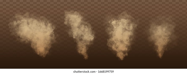 vector illustration. set of vector transparent objects. cloud of dirty dust