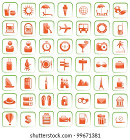vector illustration of set of travel icon against white background