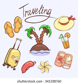 Vector Illustration SET OF TRAVELING