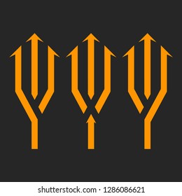 Vector illustration of a set of trident logos