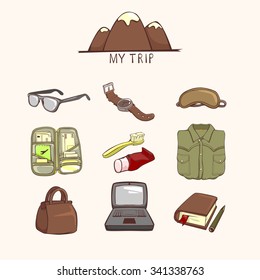 Vector Illustration SET OF TRIP