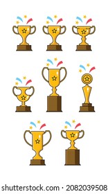 ilustración vectorial de un estilo trofeo en un estilo de diseño plano.