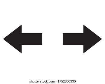 Vector illustration of set of Two Black arrows icon on white background