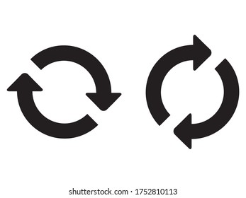 vector illustration of set of Two Black arrows icon on white background