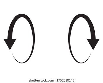 vector illustration of set of Two Black arrows icon on white background