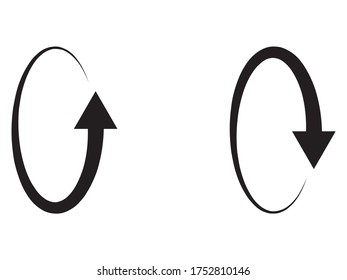 vector illustration of set of Two Black arrows icon on white background