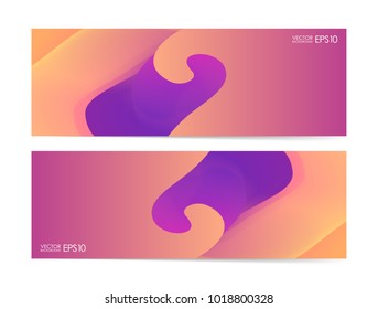 Vector illustration: Set of two layout banners with abstract design .