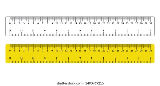 Vector illustration set of two rulers