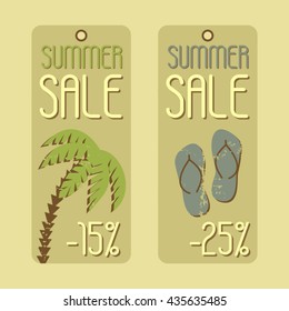 vector illustration set of two summer sale labels