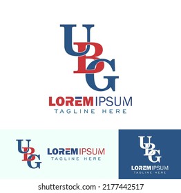 A vector illustration set of UBG Monogram Initial Logo Sign