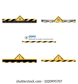 Vector illustration of set of under construction sign