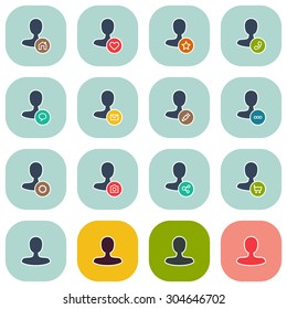 Vector illustration of set of user icons