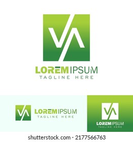 vector illustration set of VA Monogram Initial Logo Sign