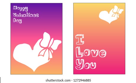 Vector Illustration Set of Valentine's Card and I love you Typography with Hearts