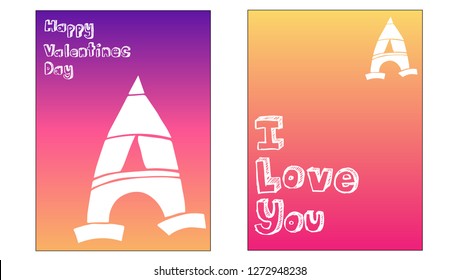 Vector Illustration Set of Valentine's Card and I love you Typography with Paris Eiffel Tower