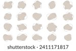 Vector illustration set of various abstract liquid shapes in light brown color.