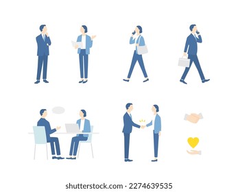 Vector illustration set of various business concept scenes