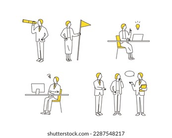 Vektorgrafik-Set verschiedener Business-Concept-Szenen wie Management