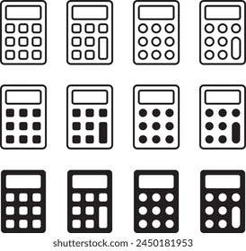 Vector illustration set of various calculator icons