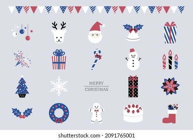 Vector illustration set of various christmas icons