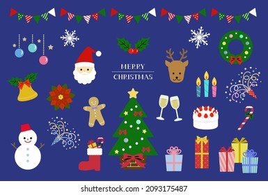 Vector illustration set of various christmas items