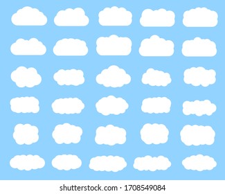 Vector illustration set of various clouds 