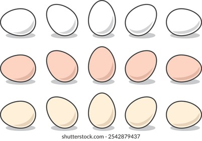 Vector illustration set of various eggs