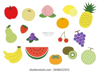Vector illustration set of various fruits
