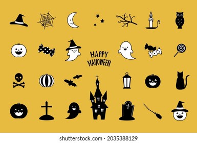 Vector illustration set of various halloween icons
