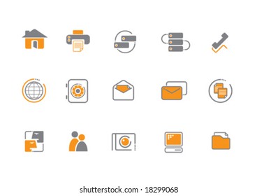 Ilustración vectorial de un conjunto de varios iconos y símbolos