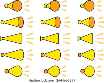Vector illustration set of various megaphone, loudspeaker icons