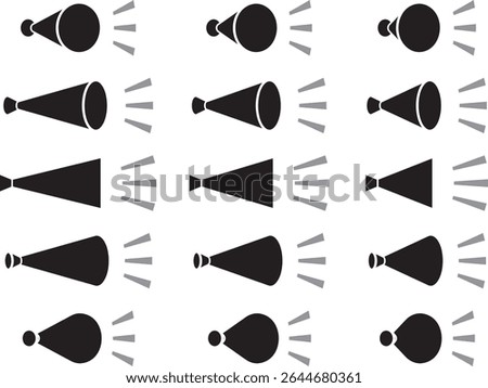 Vector illustration set of various megaphone, loudspeaker icons