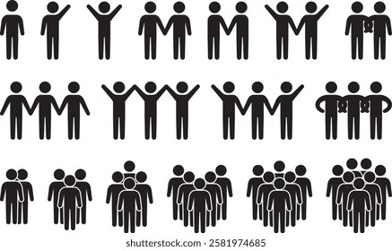 Vector illustration set of various people icons