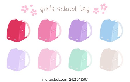 Vector illustration set of various school bags