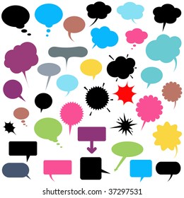 Vector illustration - A set of various talk and think balloons ( Speech Bubbles ).