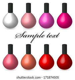 Vector illustration of set varnishes