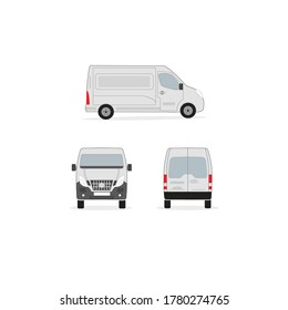 Vector illustration set of Vehicles Cargo Truck and Van.