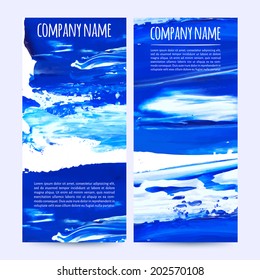 vector illustration. Set of  vertical  banners  with palette knife texture