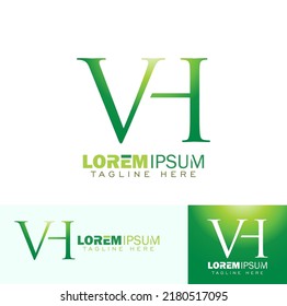A vector Illustration set of VH Monogram Initial Logo Sign