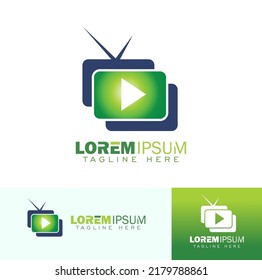 A vector Illustration set of Video Play Button Logo Sign