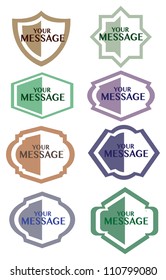 Vector illustration of a set of vintage frames, labels or badges.