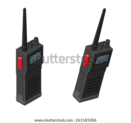 A vector illustration of a set of Walkie Talkies or a two way hand held radio.
Walkie Talkie Radio.
Hand held portable communication radio set.