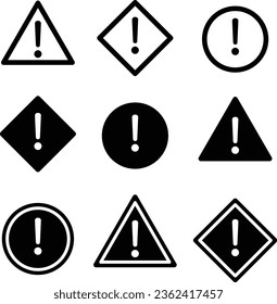 Vector illustration set of warning marks