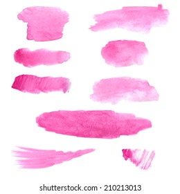 Vector illustration of Set watercolors on white background