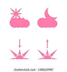 Vector illustration. Set of weather icons. Flat style
