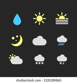 Vector illustration set of weather icons for application or site